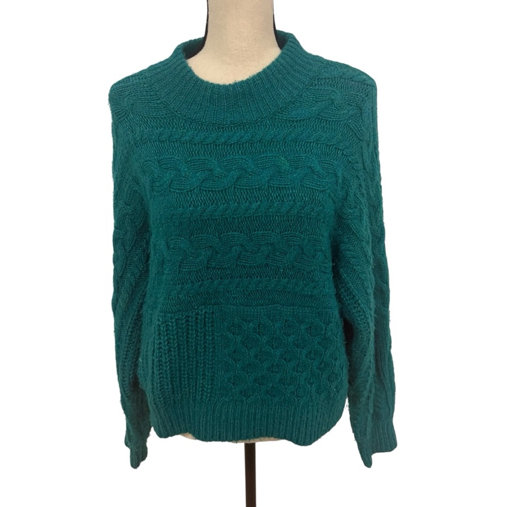 Abercrombie & Fitch Teal Green Blue Knit Sweater Size Large